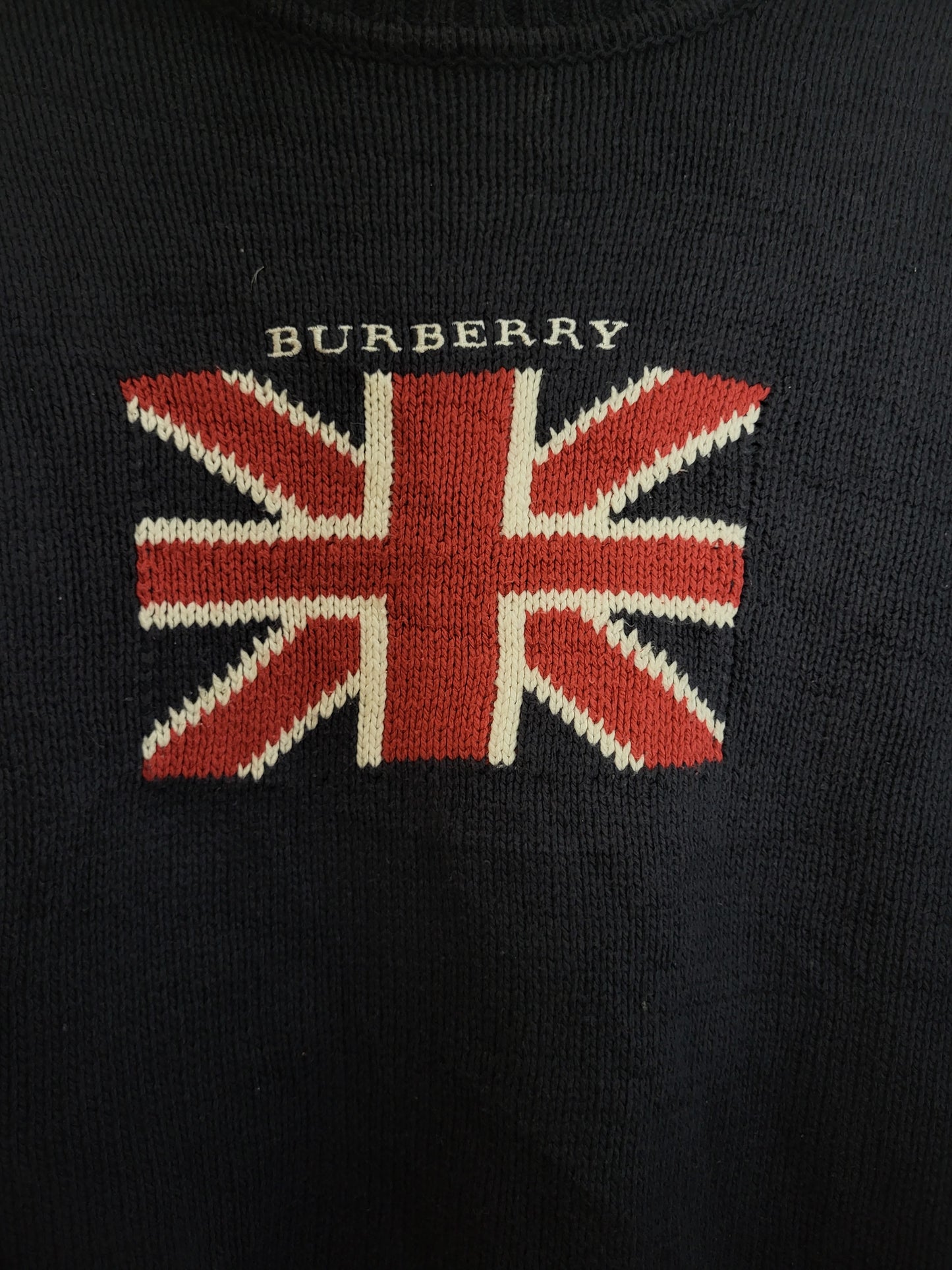 Burberry - Pullover - Klassisch mit Logo - Vintage - Dunkelblau - Herren - XS