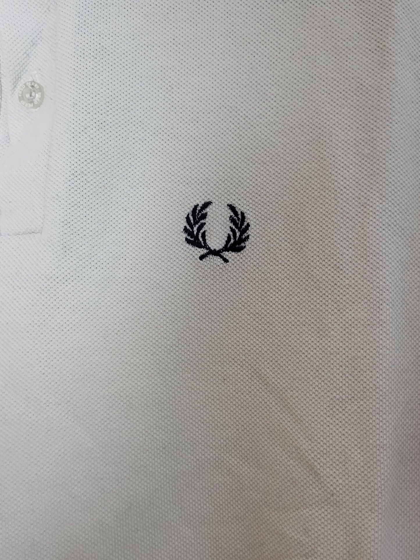 Fred Perry - Poloshirt - Vintage - Weiß mit Streifen - Herren - XL