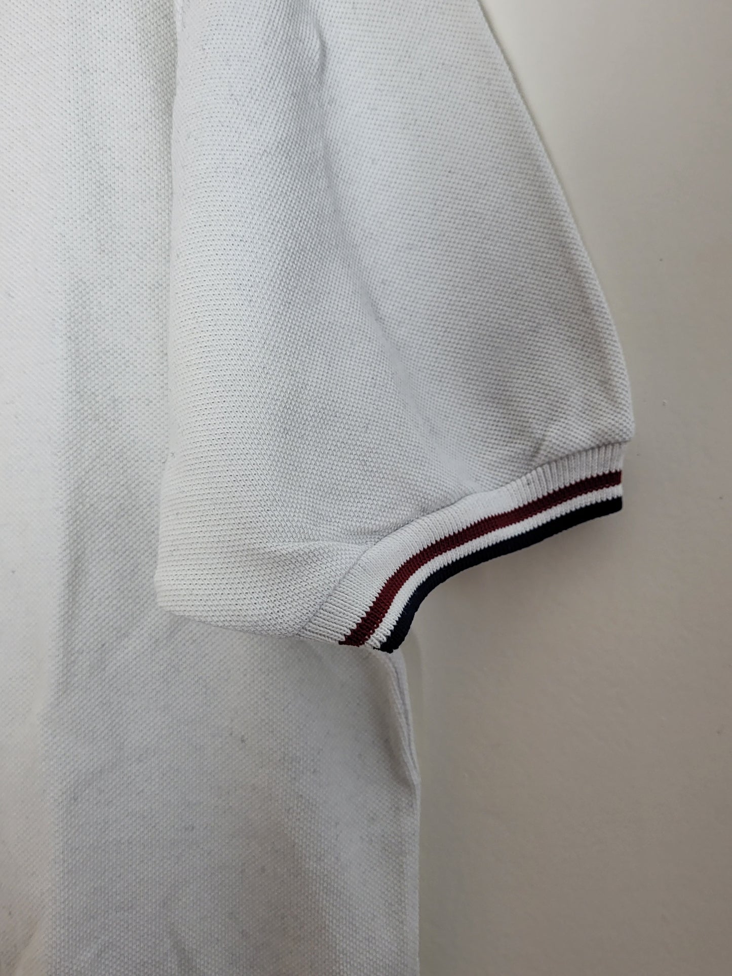 Fred Perry - Poloshirt - Vintage - Weiß mit Streifen - Herren - XL