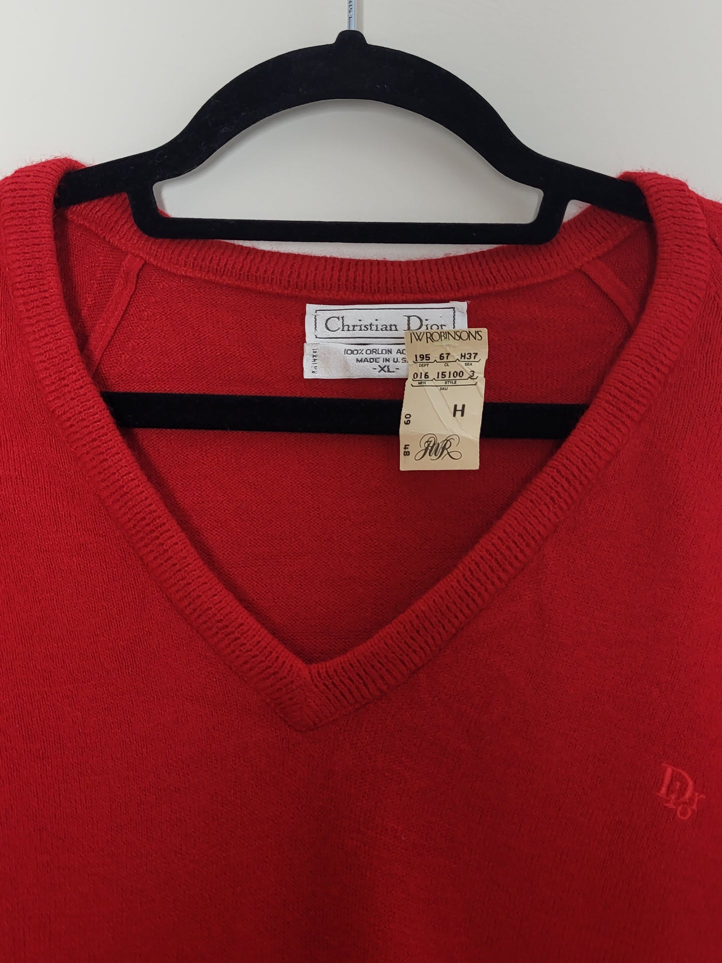 Christian Dior - Pullover - Exklusiv - Vintage - Rot- Damen - XL - NEU