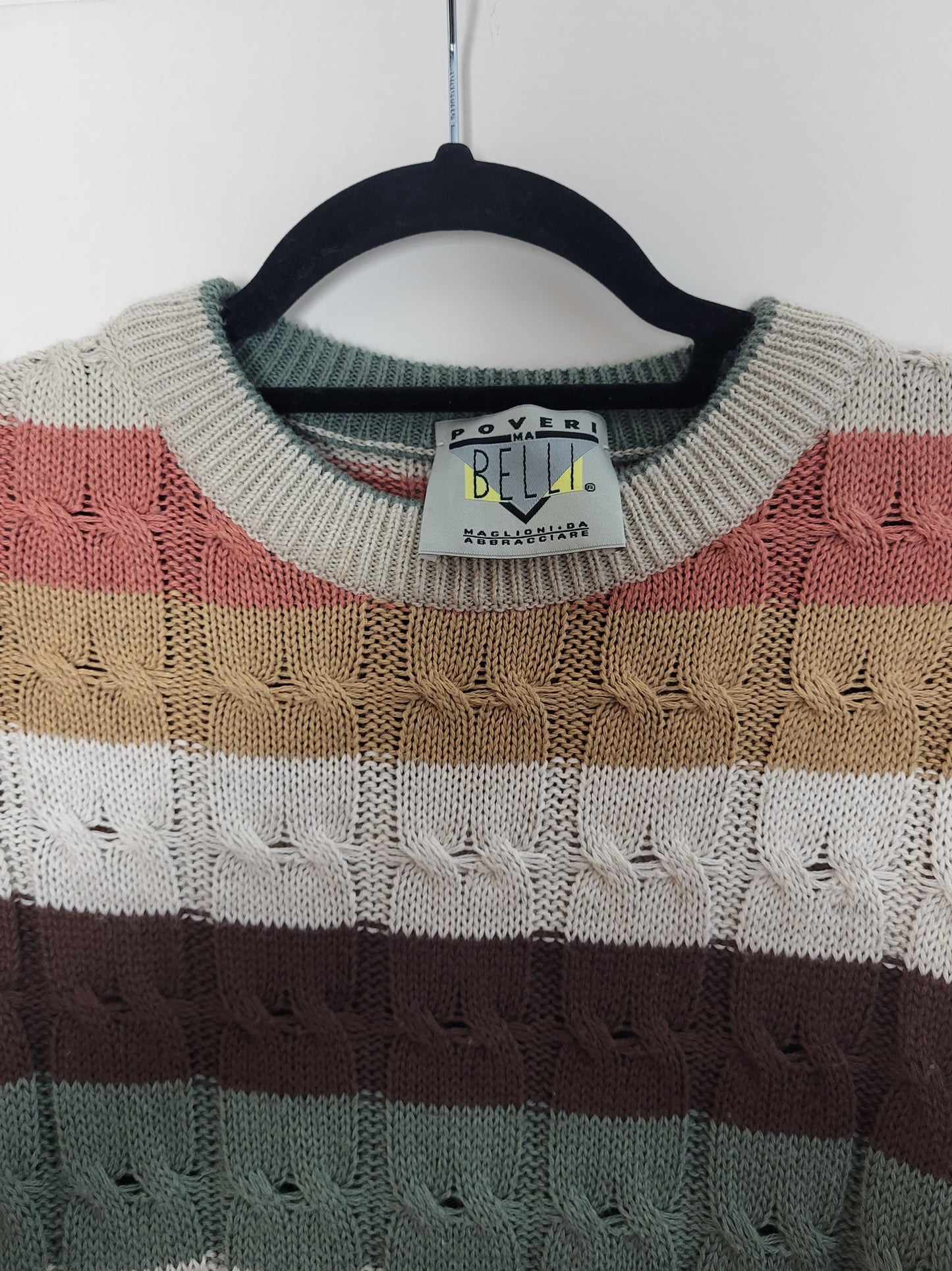 POVERI MA BELLI - Pullover - Colourblock - Vintage Italy - Bunt - Damen - M/L