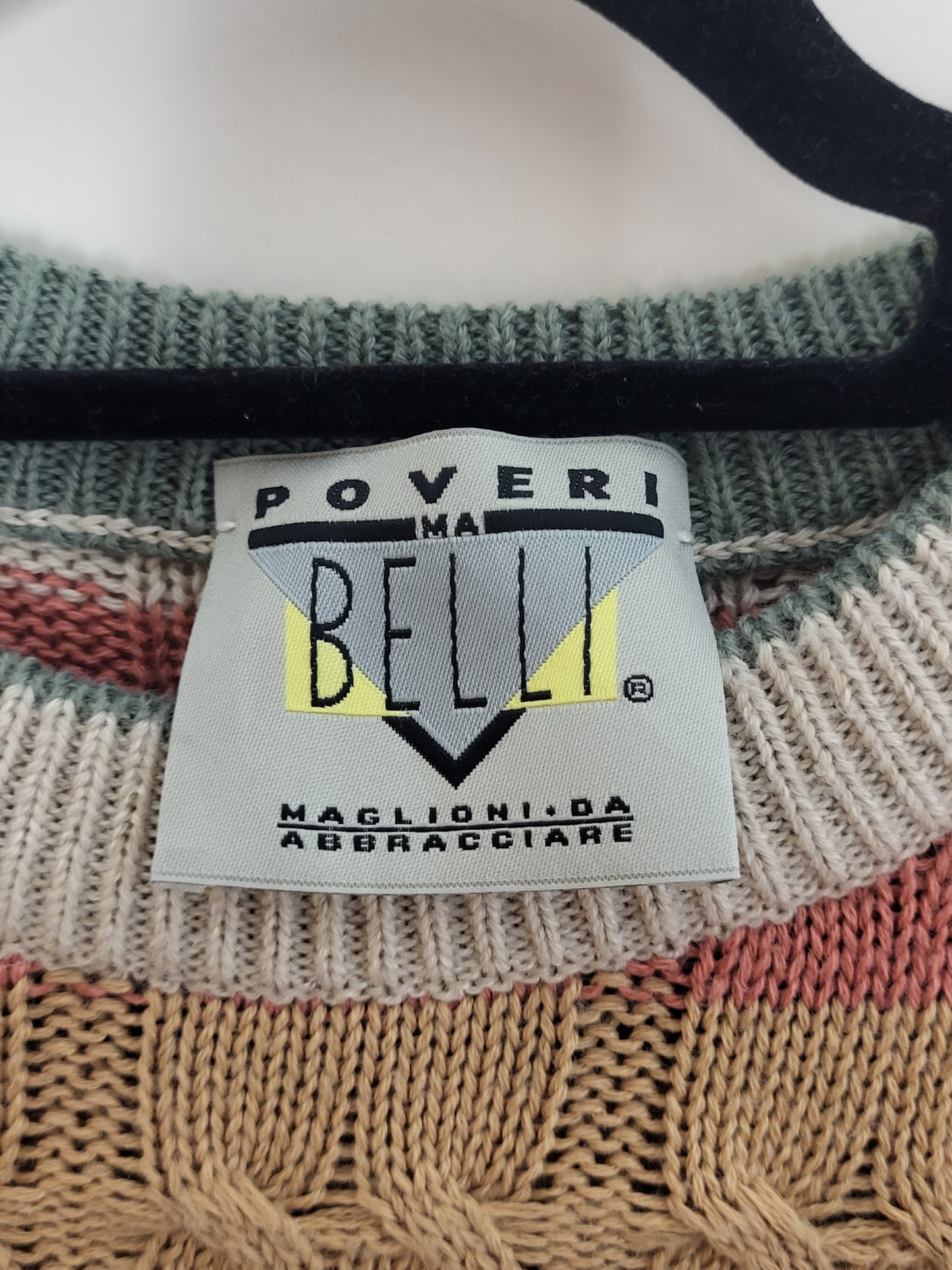 POVERI MA BELLI - Pullover - Colourblock - Vintage Italy - Bunt - Damen - M/L