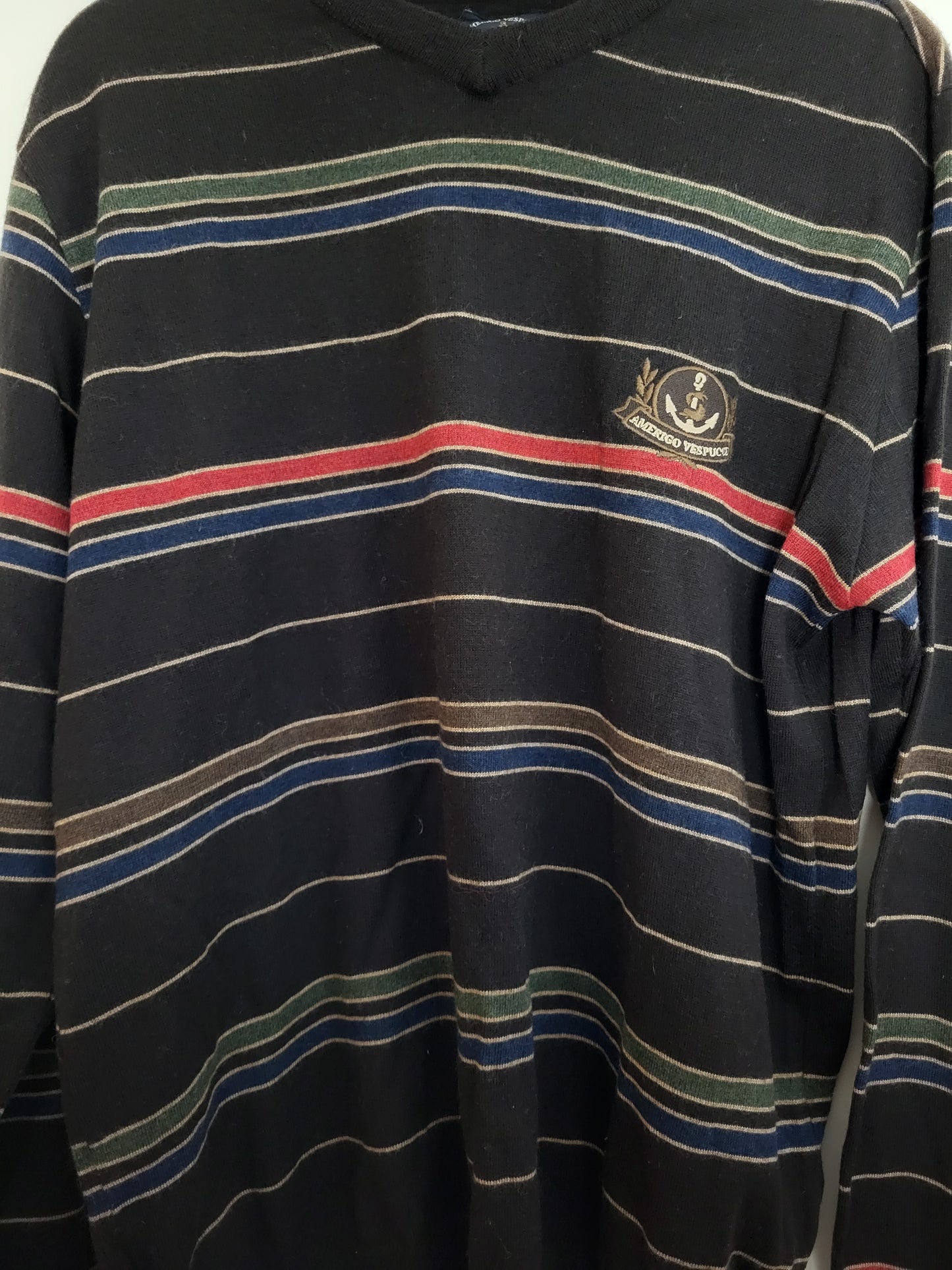 Vintage AMERIGO VESPUCCI - Pullover - Streifen - Vintage Italy - Bunt - Herren - L