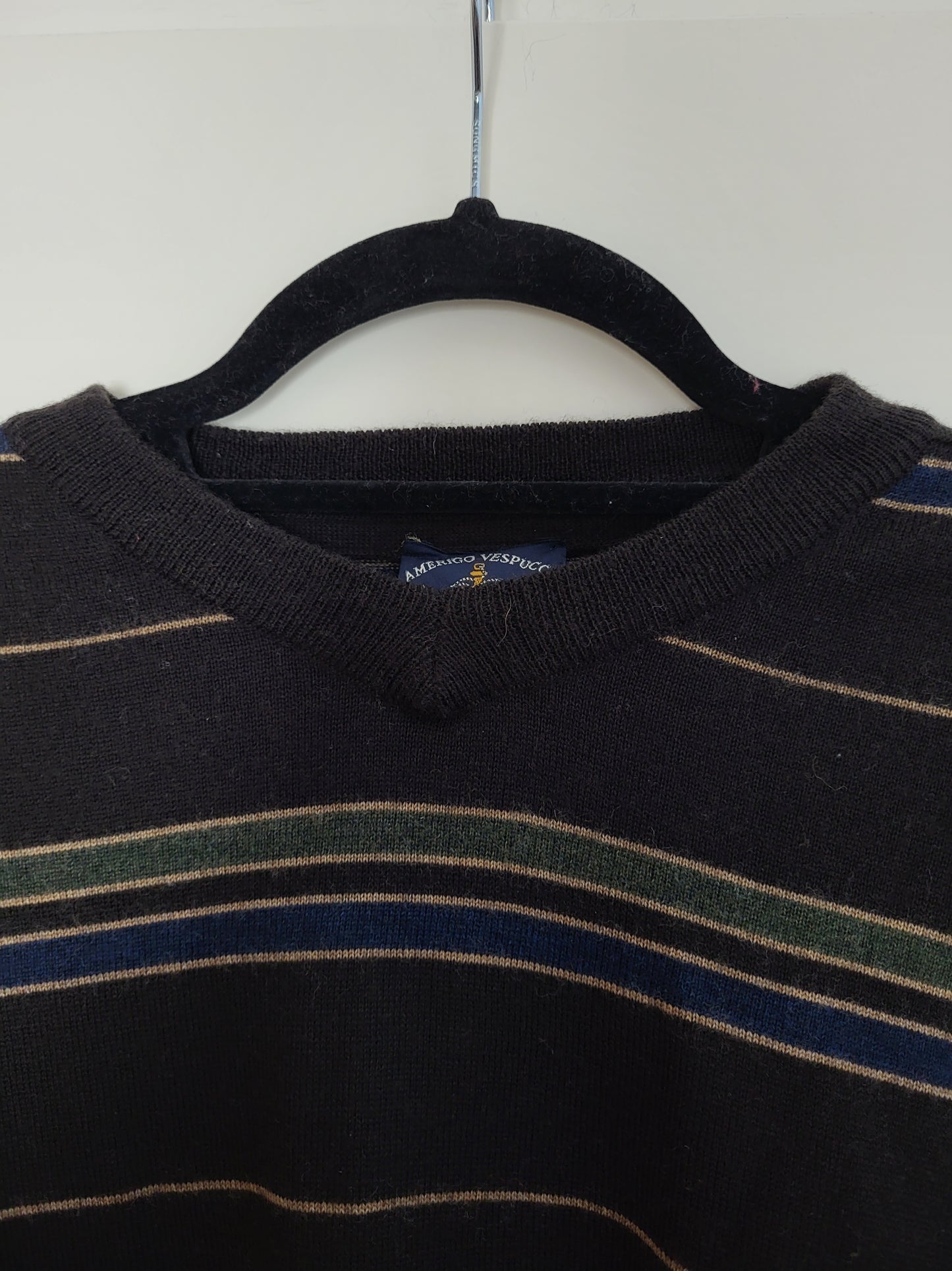 Vintage AMERIGO VESPUCCI - Pullover - Streifen - Vintage Italy - Bunt - Herren - L