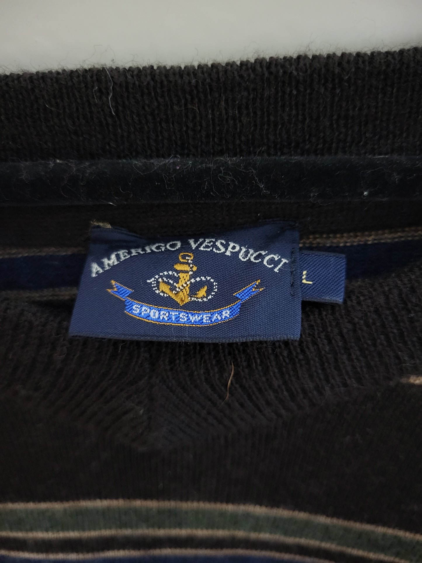 Vintage AMERIGO VESPUCCI - Pullover - Streifen - Vintage Italy - Bunt - Herren - L