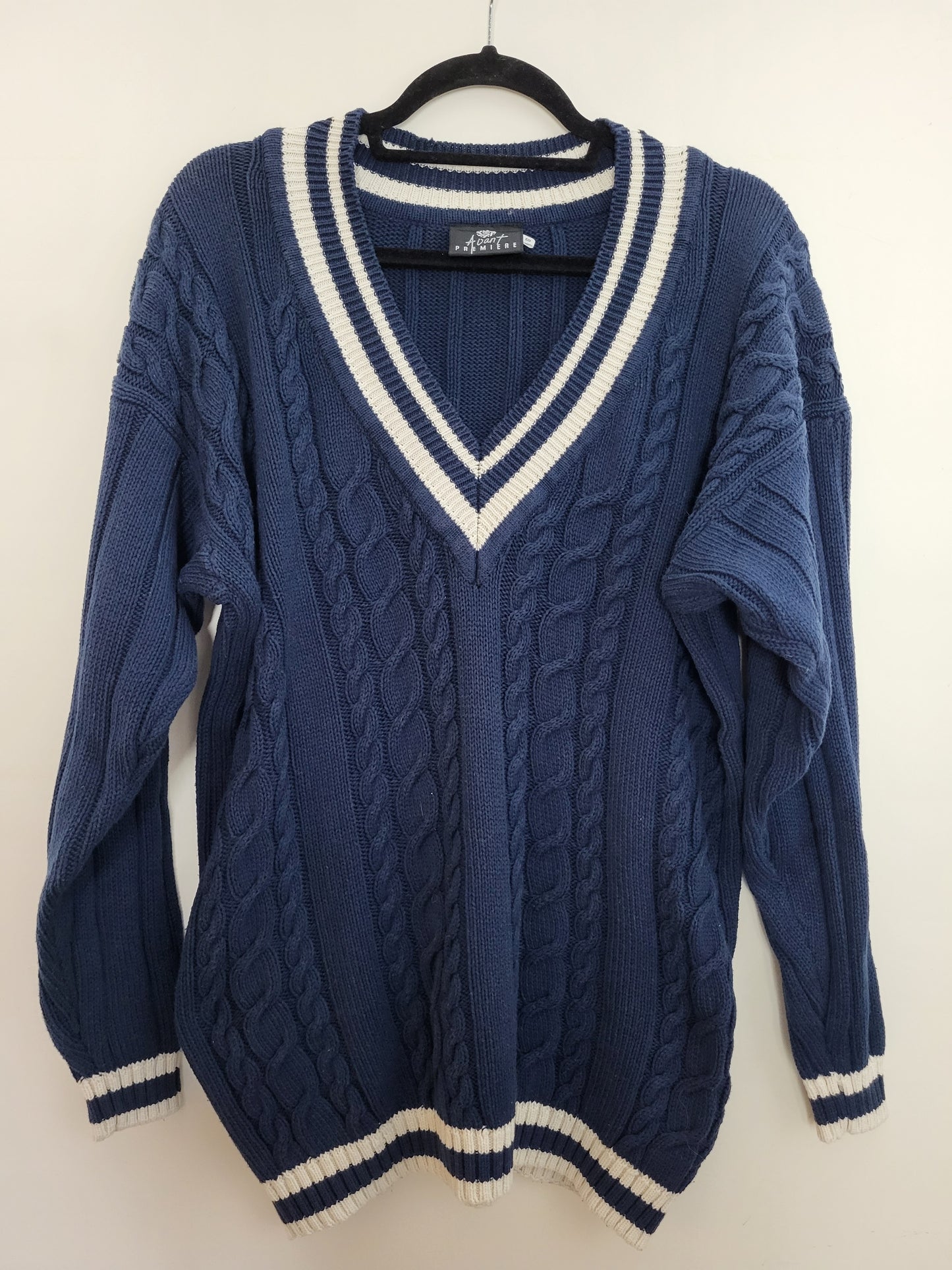 Vintage AVANT - Pullover - Zopfmuster - Vintage Italy - Dunkelblau - Herren - M/L