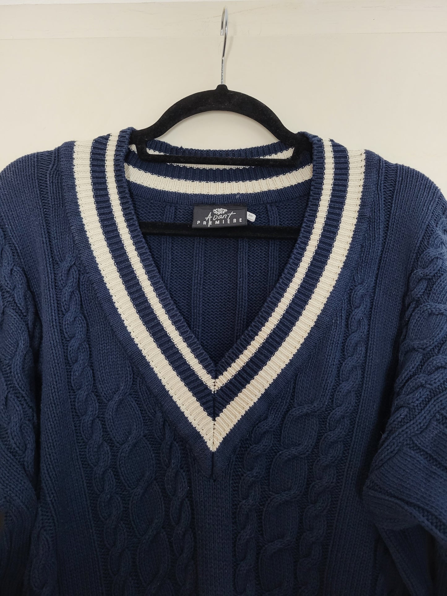 Vintage AVANT - Pullover - Zopfmuster - Vintage Italy - Dunkelblau - Herren - M/L