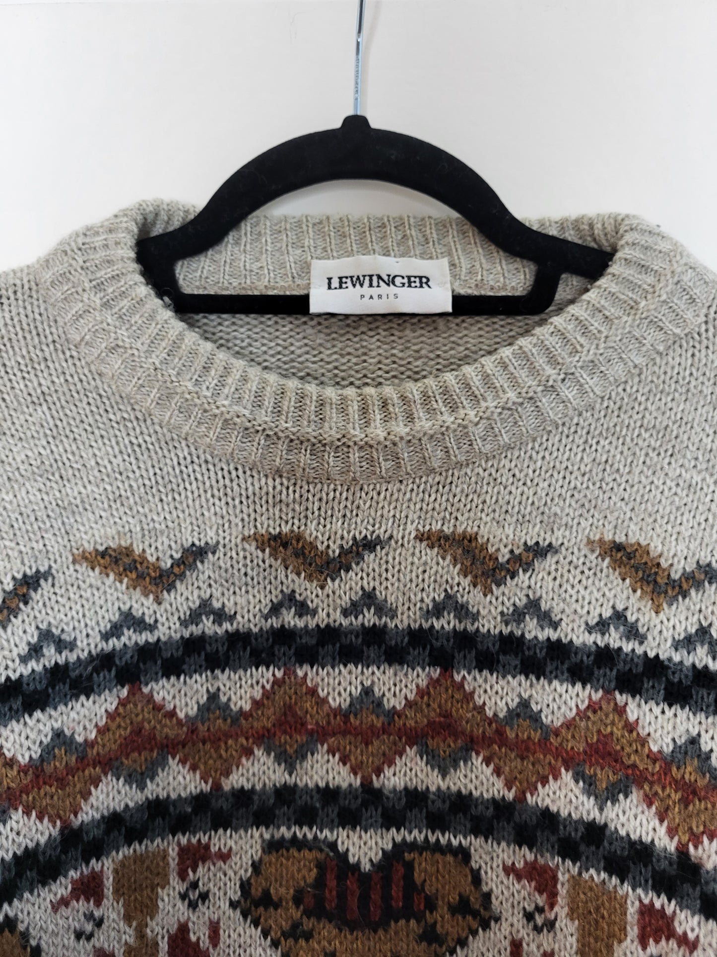 Vintage LEWINGER PARIS - Pullover - Norweger - Vintage Wolle - Bunt - Damen - L/XL