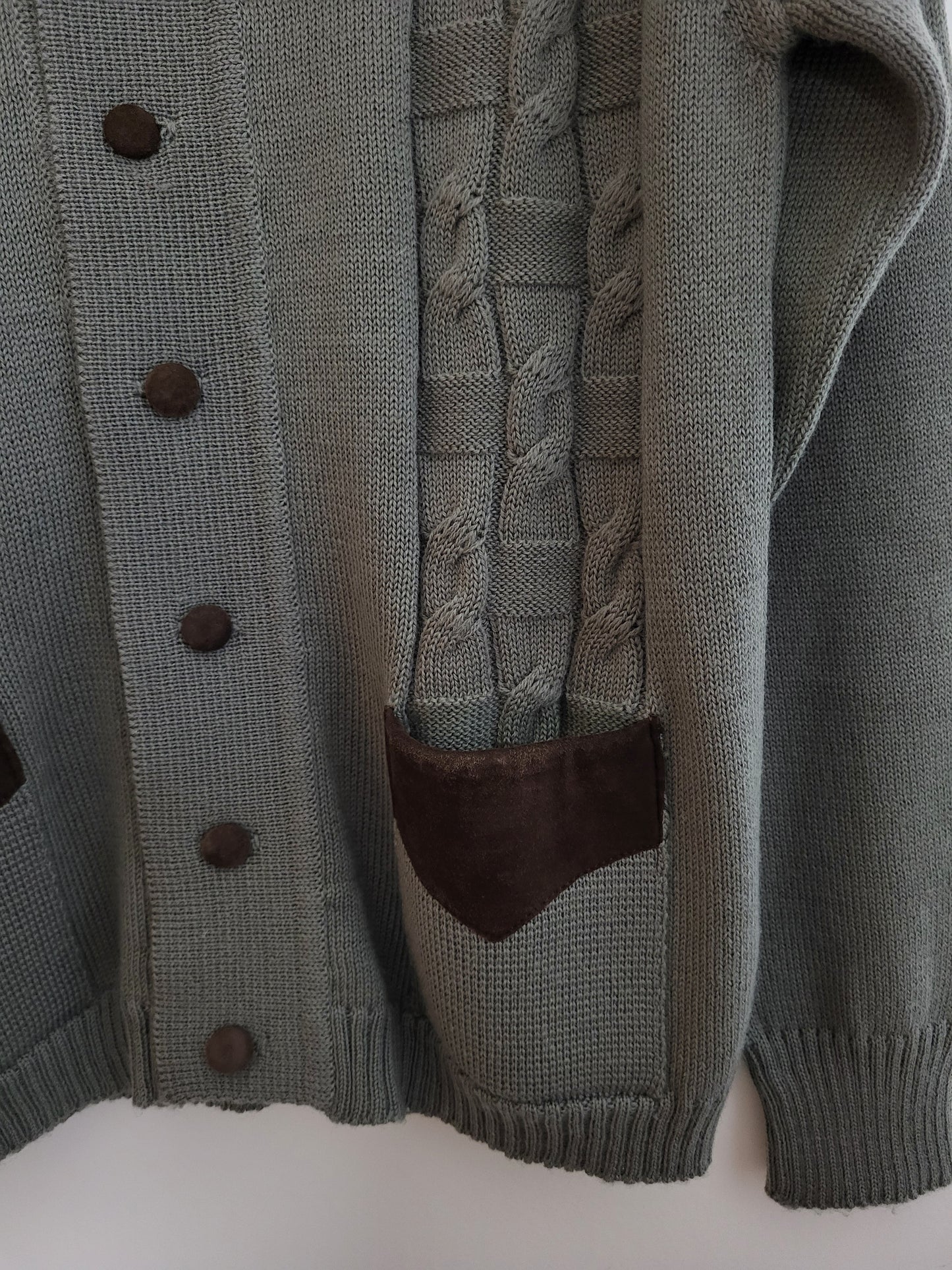 Vintage LEPI - Pullover/Strickjacke - Muster - Vintage Italy - Oliv/Grau - Herren - M