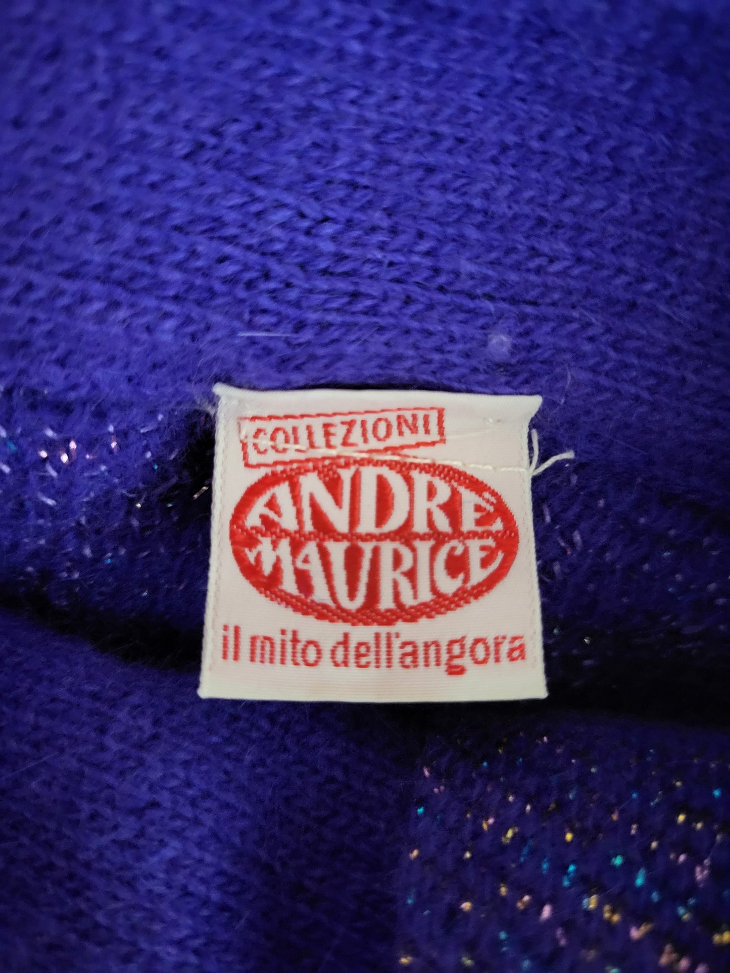 Vintage ANDRE MAURICE - Pullover - Muster - Vintage Wolle - Lila Glanz - Damen - L/XL