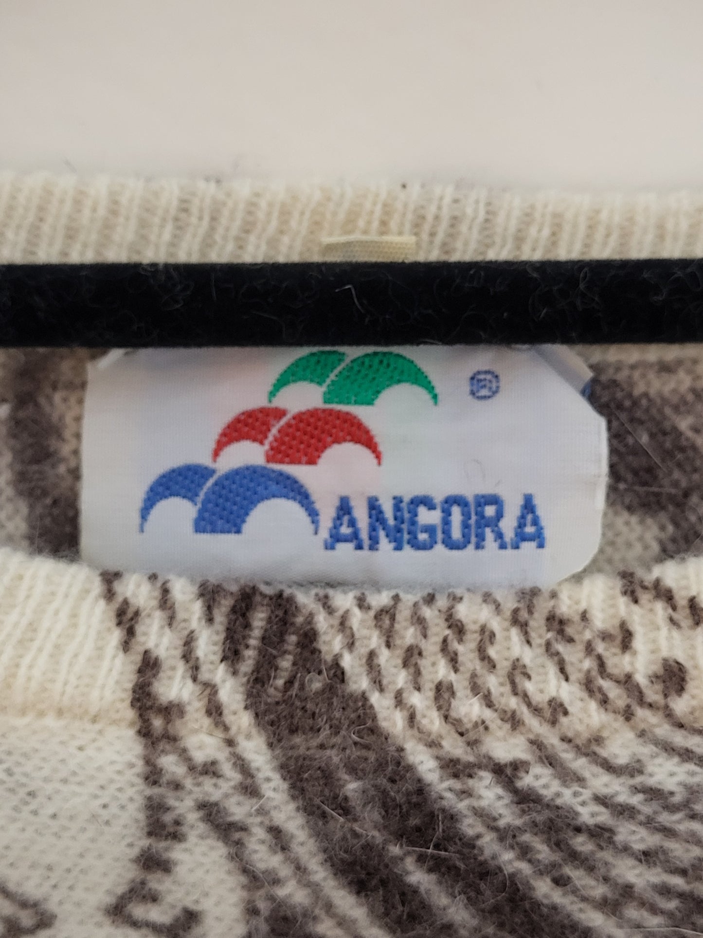Vintage ANGORA - Pullover - Muster - Vintage Italy - Weiß - Damen - S/M