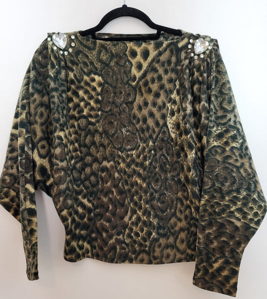 Vintage - Pullover - Leopardenmuster - Vintage Italy - Bunt - Damen - M