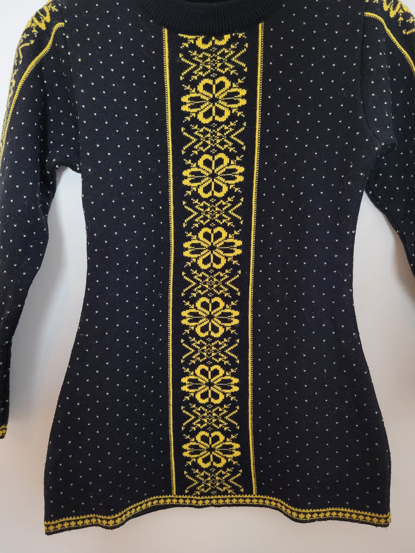Vintage VEE TEE  - Pullover Norweger - Muster - Vintage Italy - Schwarz - Damen - XS
