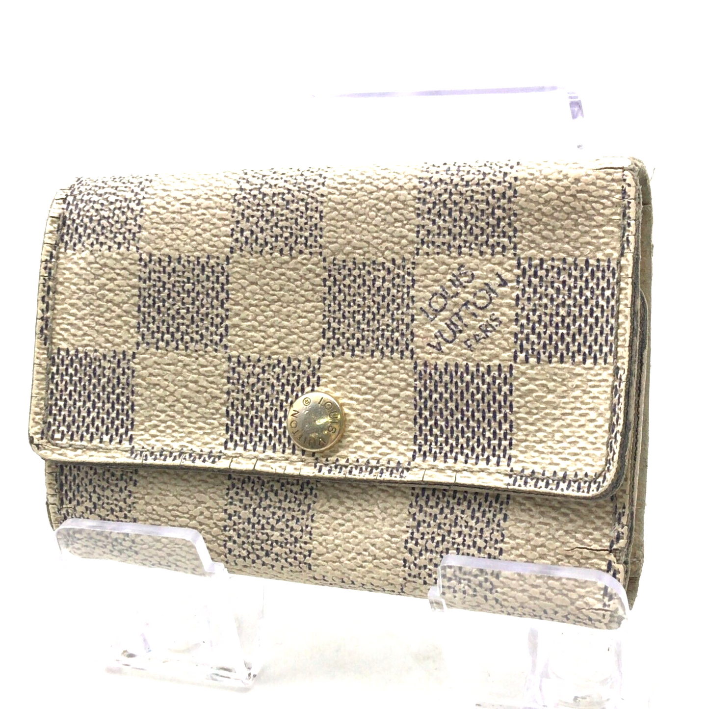 Original/Auth Louis Vuitton - Schlüssel Key Holder 6 - Klassisch - Damier Azur - N61745