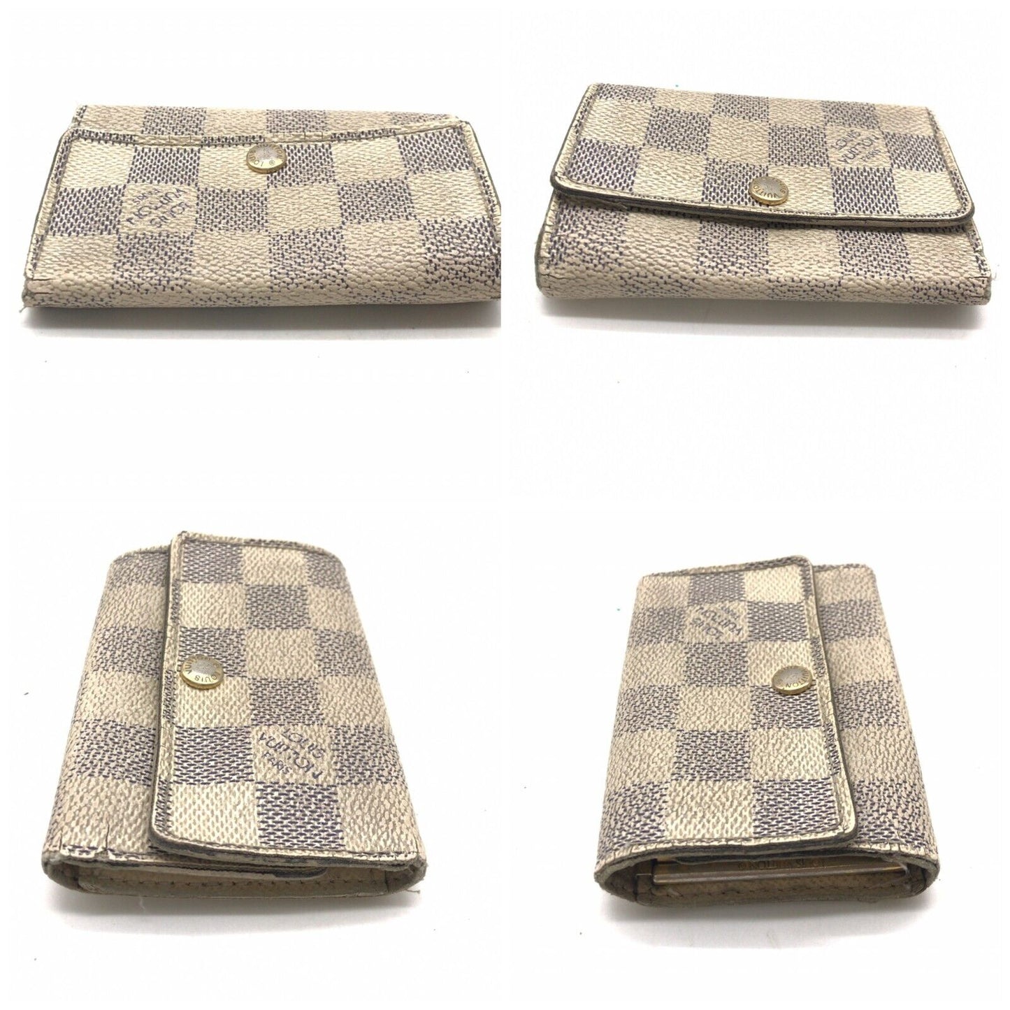 Original/Auth Louis Vuitton - Schlüssel Key Holder 6 - Klassisch - Damier Azur - N61745