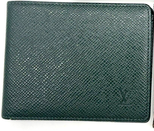 Original/Auth Louis Vuitton - Kartenetui / Taiga Green - Klassisch - Taiga Muster